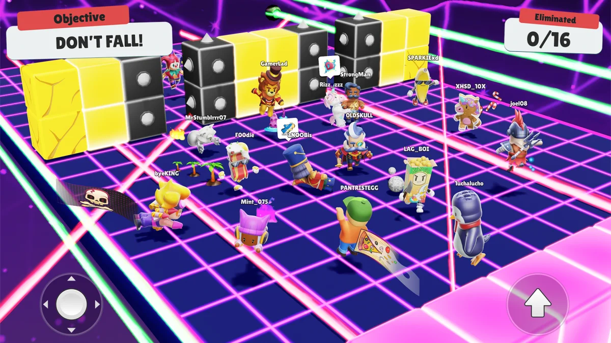 Customized Stumble Guys characters with different skins and accessories